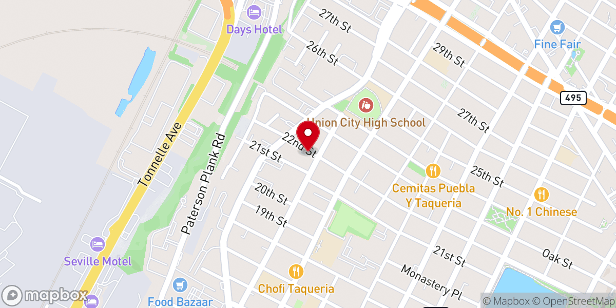 Map showing location of Iglesia Bautista Betania