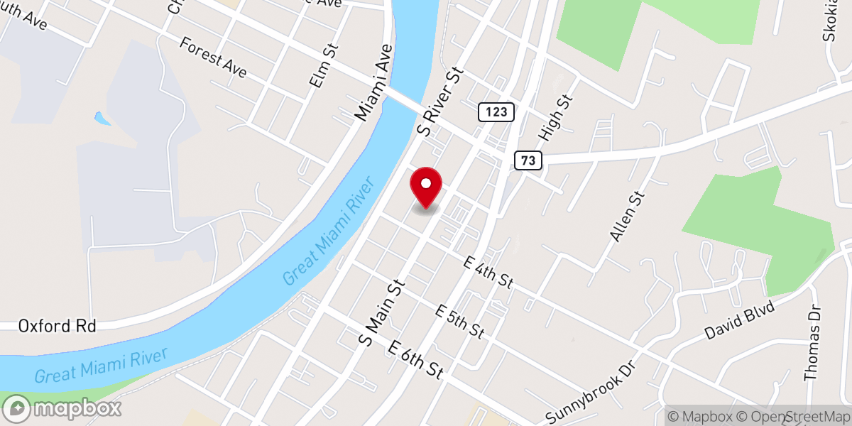 Map showing location of Franklin Area Community Services