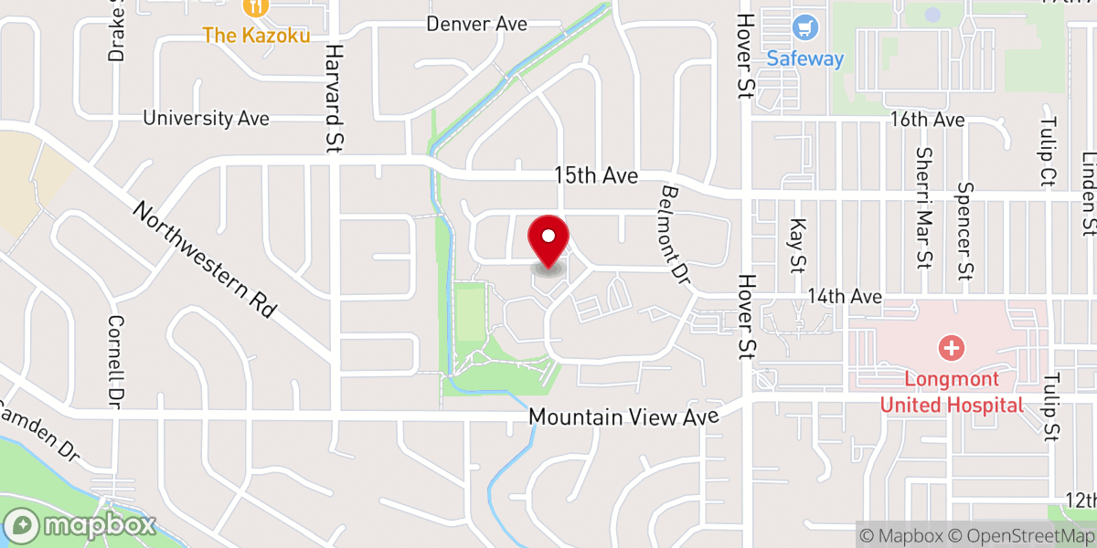 Map showing location of Longs Peak United Methodist Church