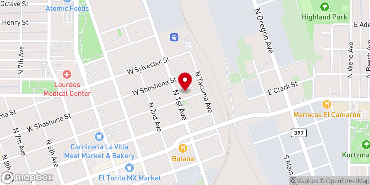 Map showing location of Iglesia De Dios (Israelita) En Pasco, WA