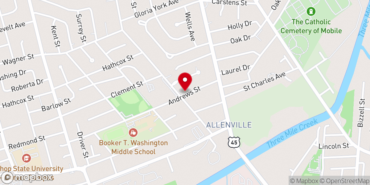 Map showing location of Church of Christ