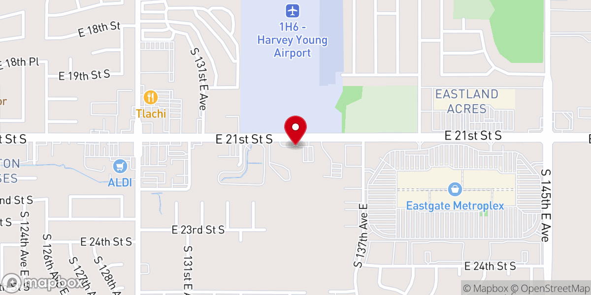 Map showing location of Tulsa Hmong Alliance Church
