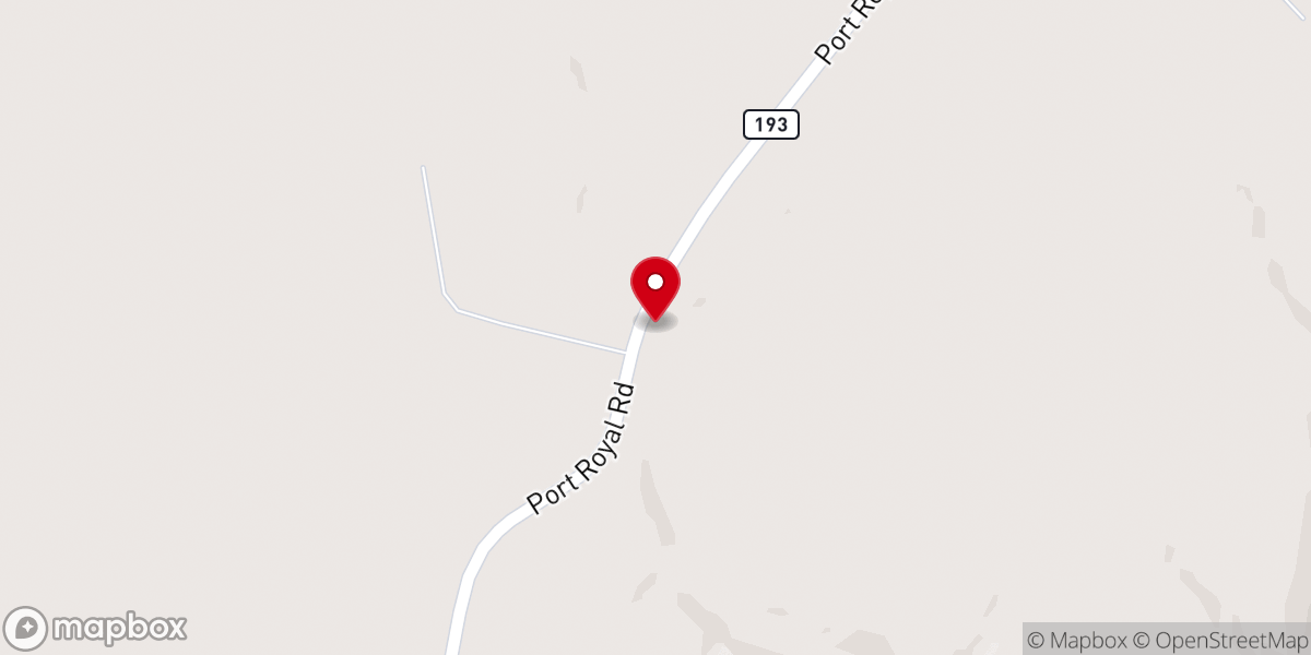 Map showing location of Hopewell Baptist Church