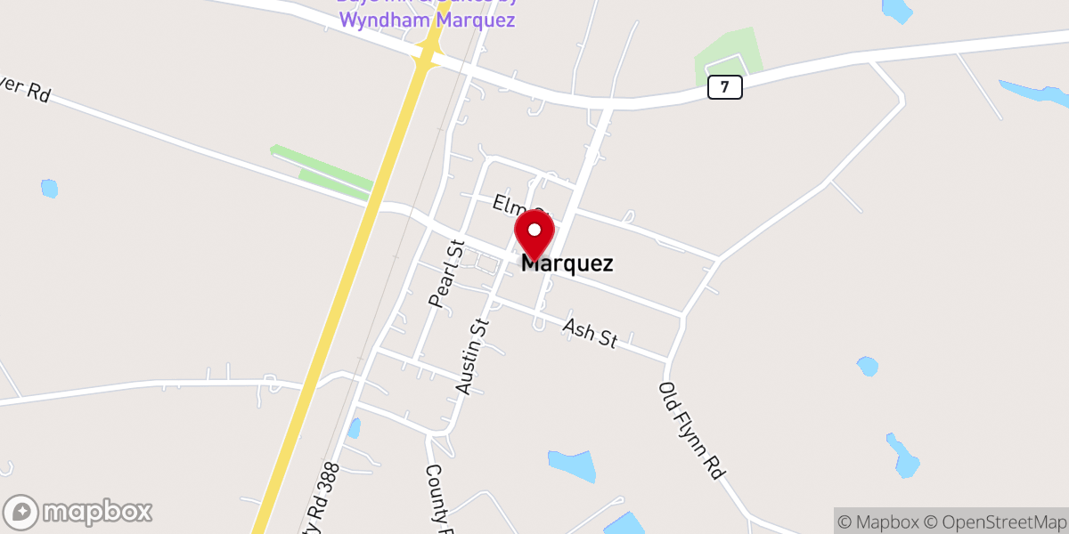 Map showing location of Marquez Baptist Church, Parking Lot