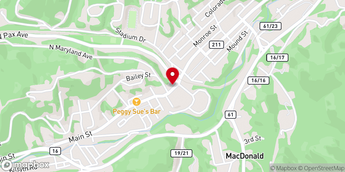 Map showing location of Mt Hope United Methodist Church