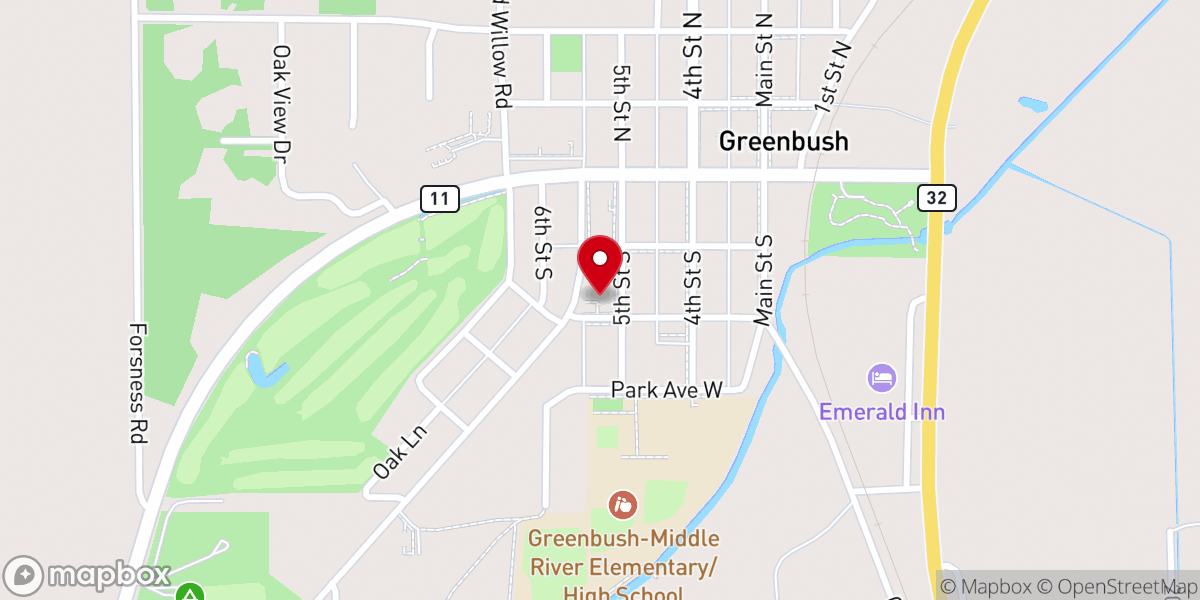 Map showing location of Bethel Lutheran Church