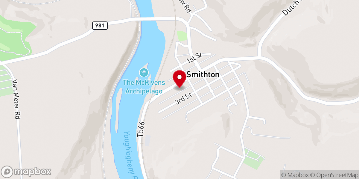 Map showing location of Unitarian Universalist Congregation of Smithton