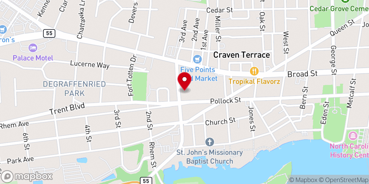 Map showing location of Dayspring Christian Center