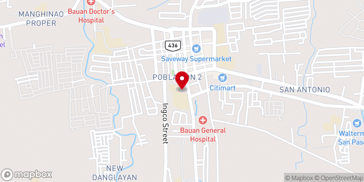 Map showing location of Immaculate Conception Parish Church - Bauan, Batangas