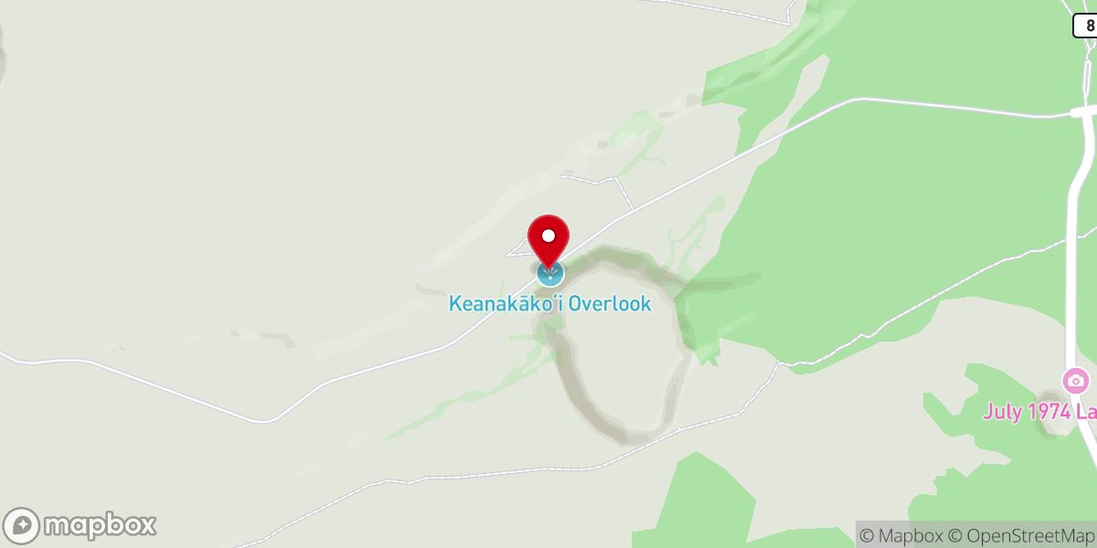 Map showing location of Keanakako'i Overlook