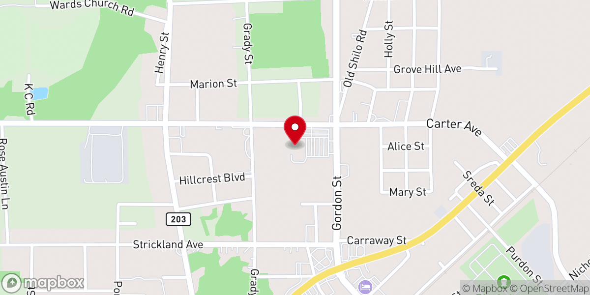 Map showing location of Emmanuel Baptist Church