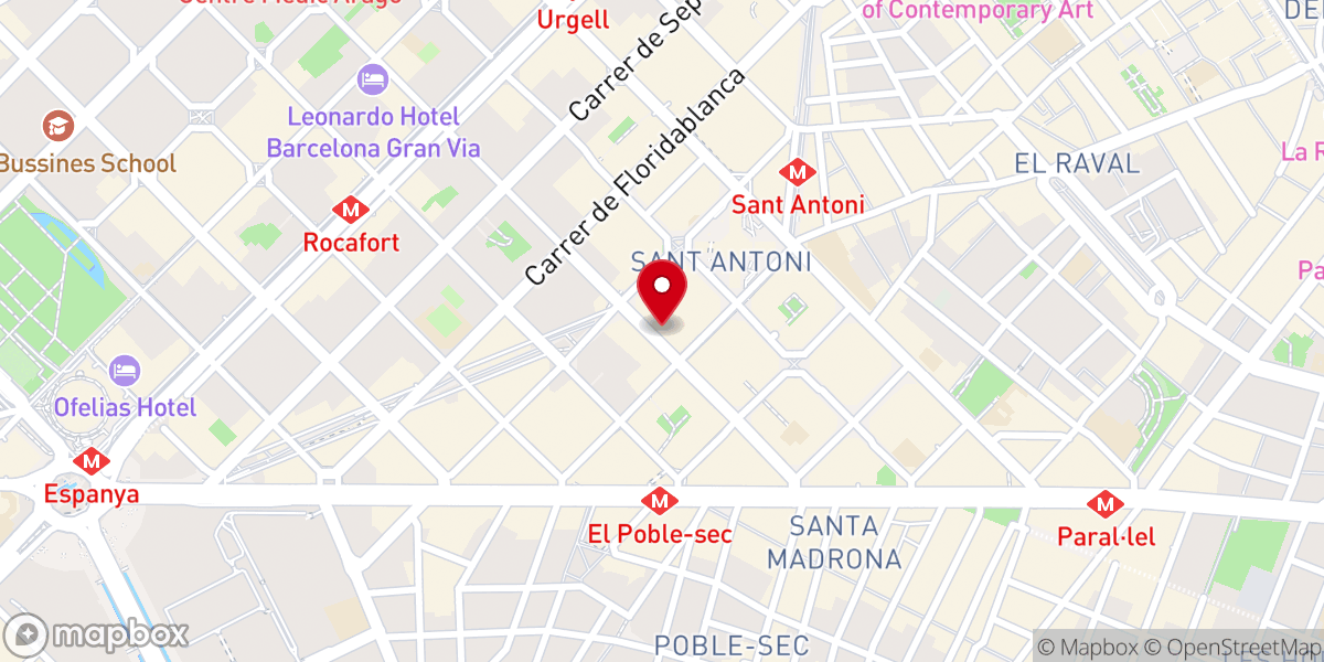 Map showing location of First Pentecostal Church of Barcelona - Iglesia Pentecostal Unida de España