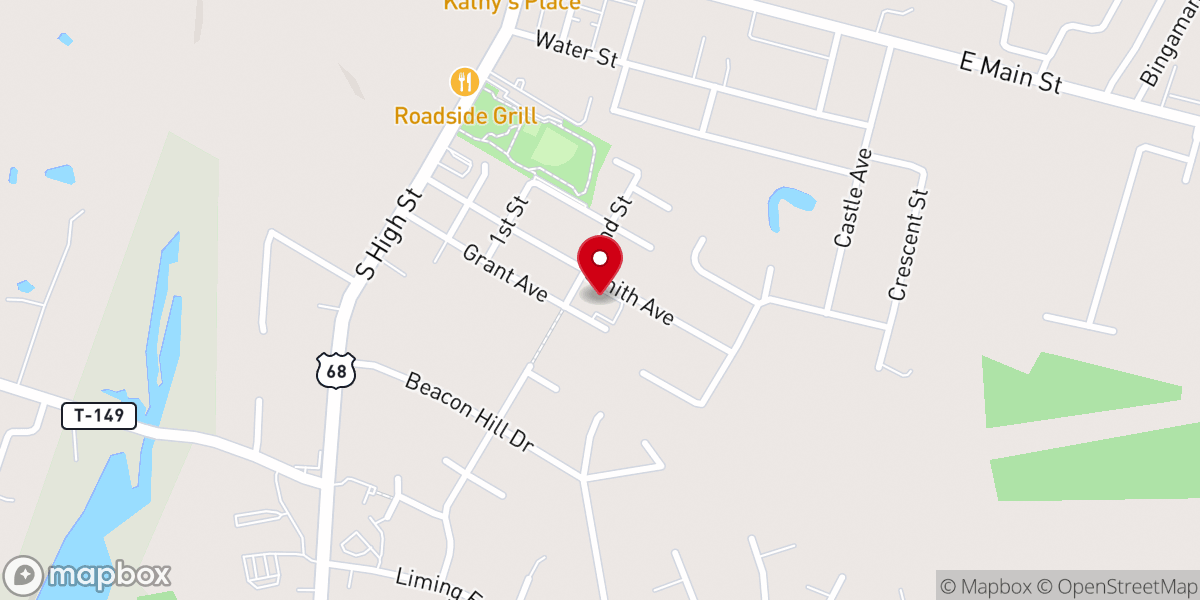 Map showing location of Mt Orab Church of Christ