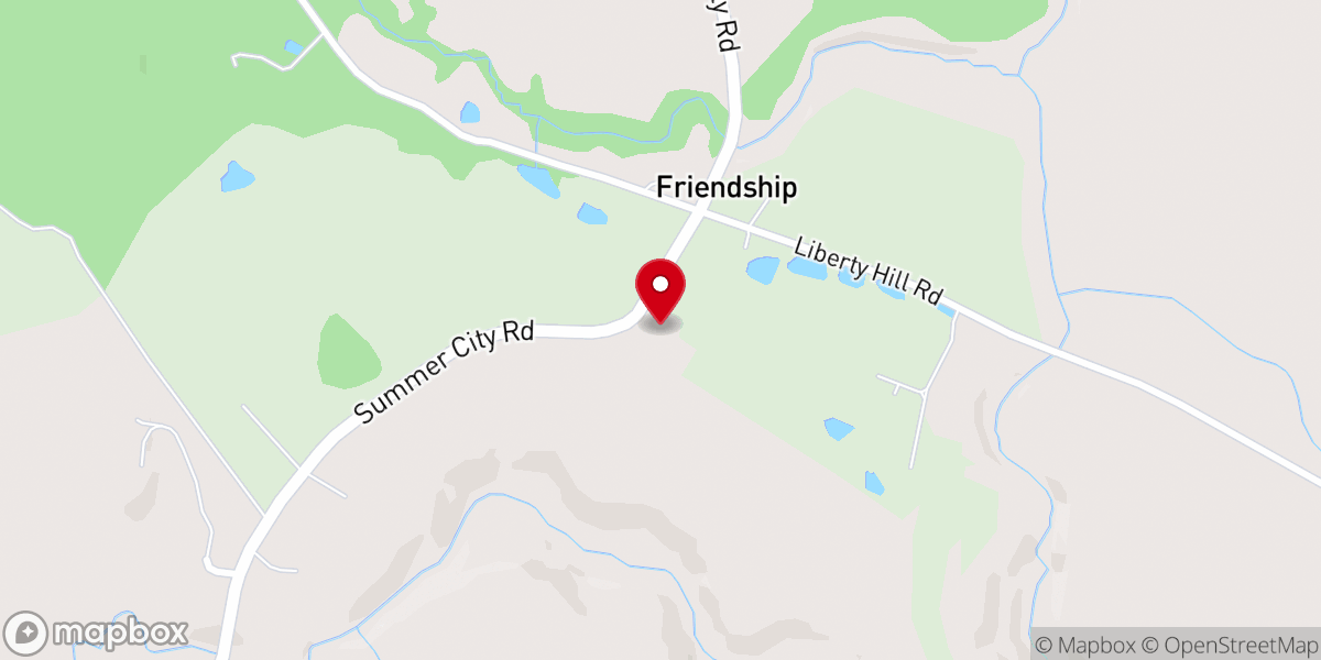 Map showing location of Friendship Church