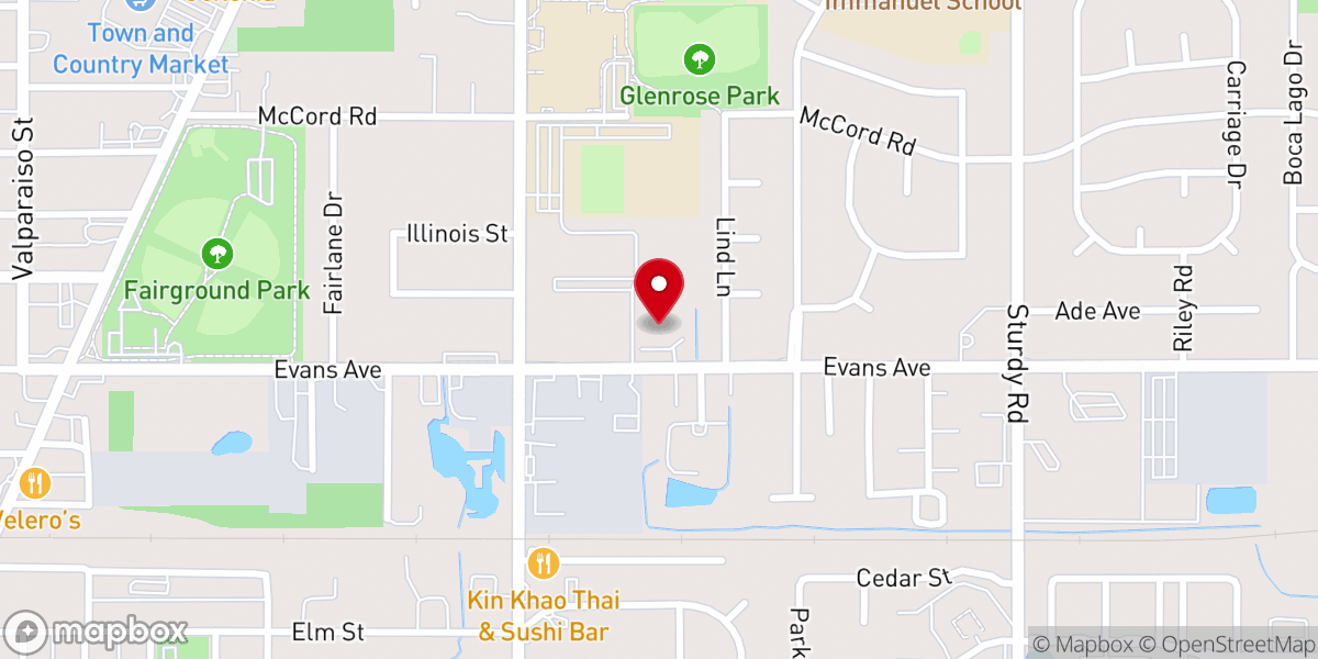 Map showing location of Temple Israel of Valparaiso