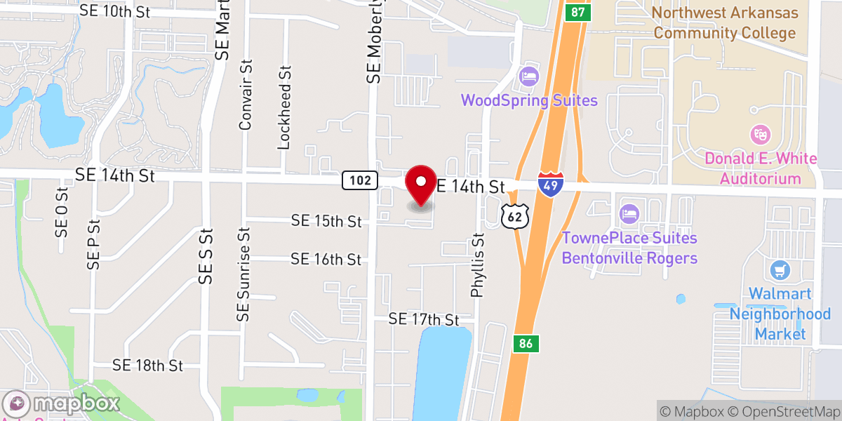 Map showing location of Bentonville Seventh-day Adventist Church