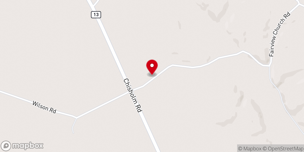 Map showing location of Fairview Church