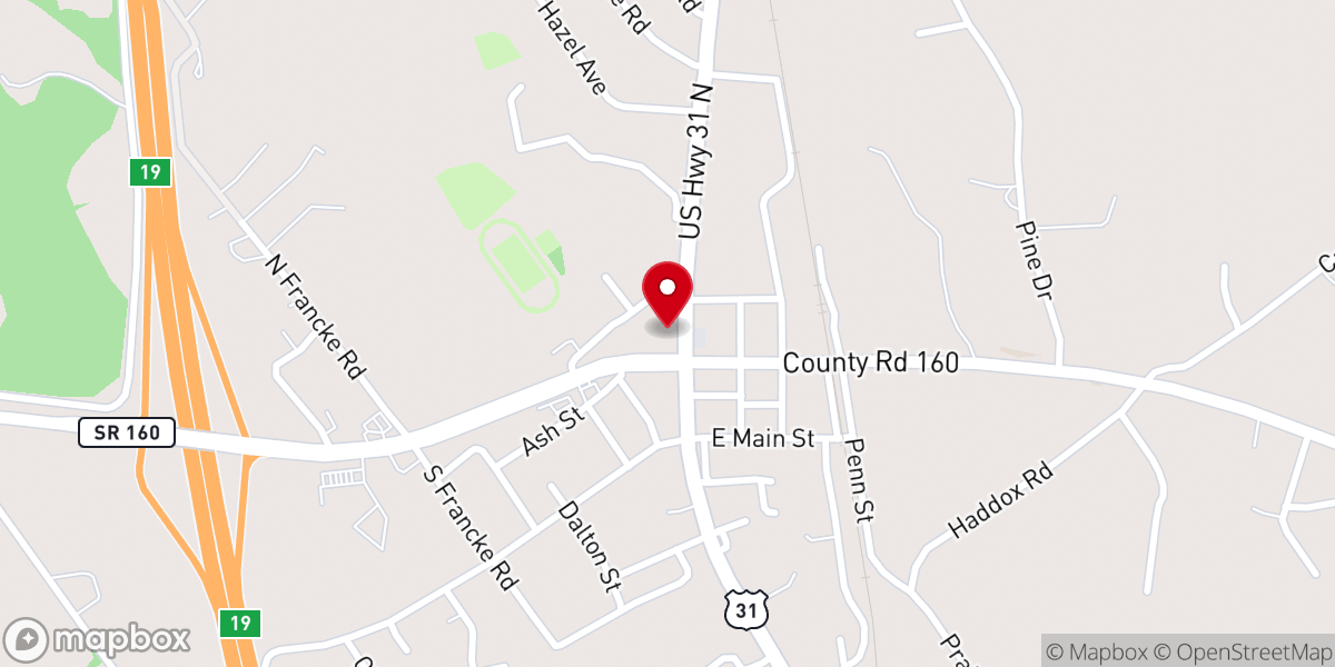 Map showing location of St. Francis Xavier Catholic Church