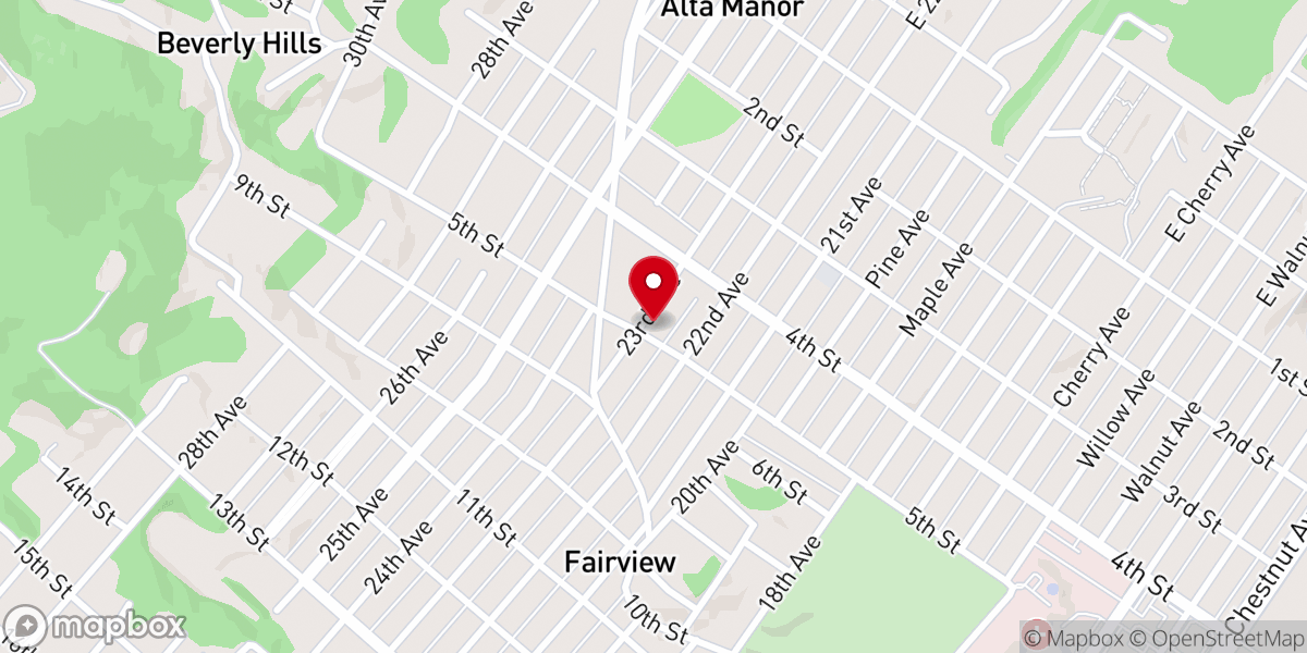 Map showing location of Fairview United Methodist Church