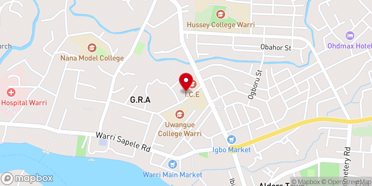 Map showing location of Restoration Baptist Church, Pessu-Warri