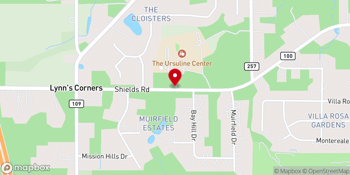 Map showing location of Ursuline Center