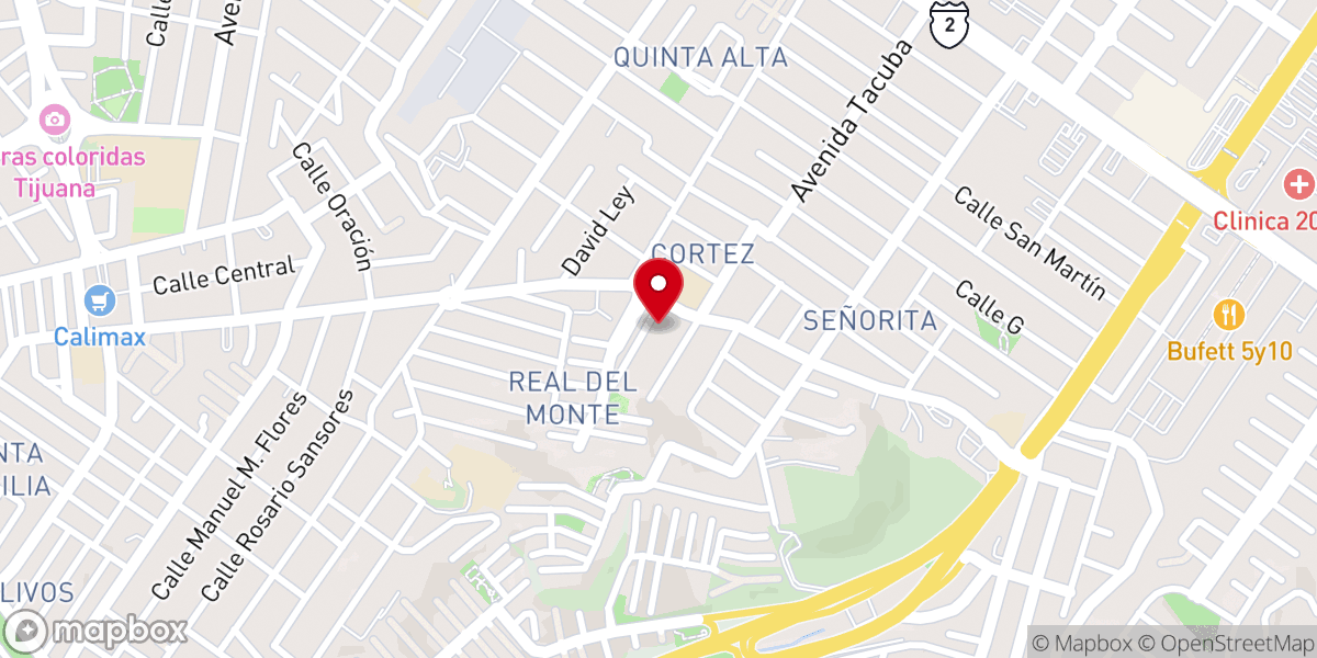 Map showing location of Parroquia Divino Rostro de Jesús en Misión