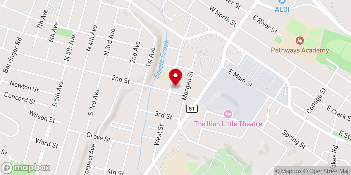 Map showing location of First Methodist Church