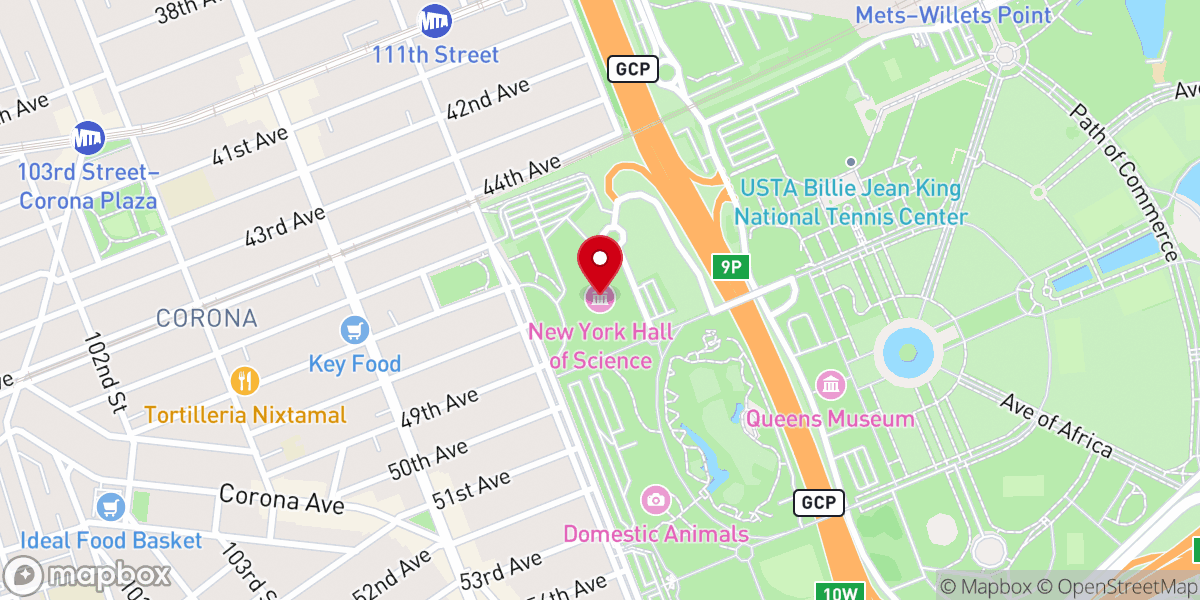 Map showing location of New York Hall of Science