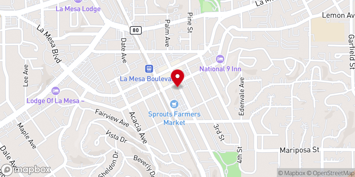 Map showing location of La Mesa First United Methodist Church