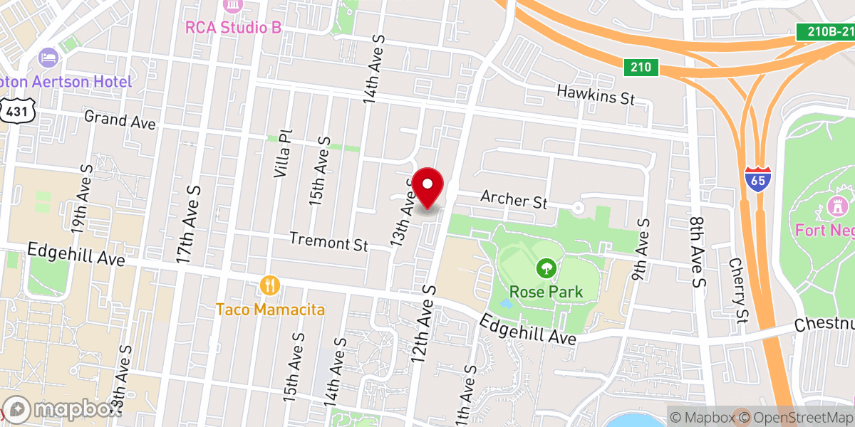 Map showing location of Kayne Avenue Missionary Baptist Church