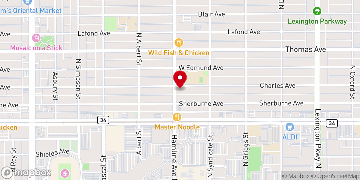 Map showing location of Trinity Christian Church of St. Paul