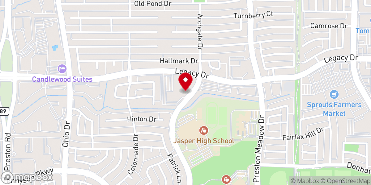 Map showing location of Christ Church Plano