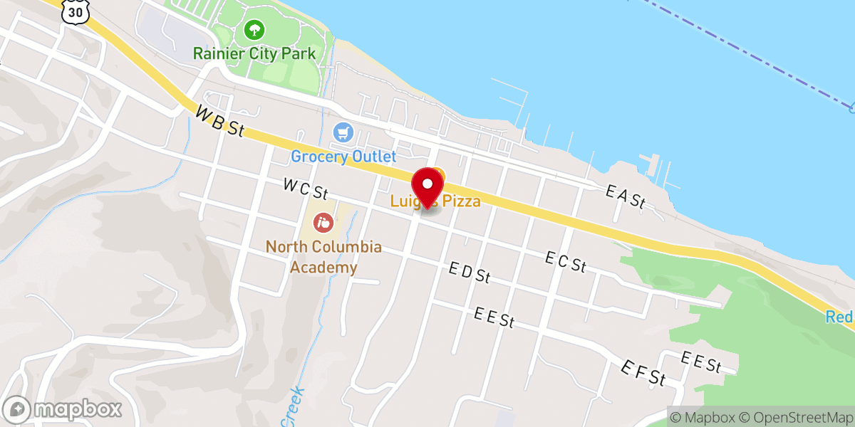 Map showing location of Rainier United Methodist Church