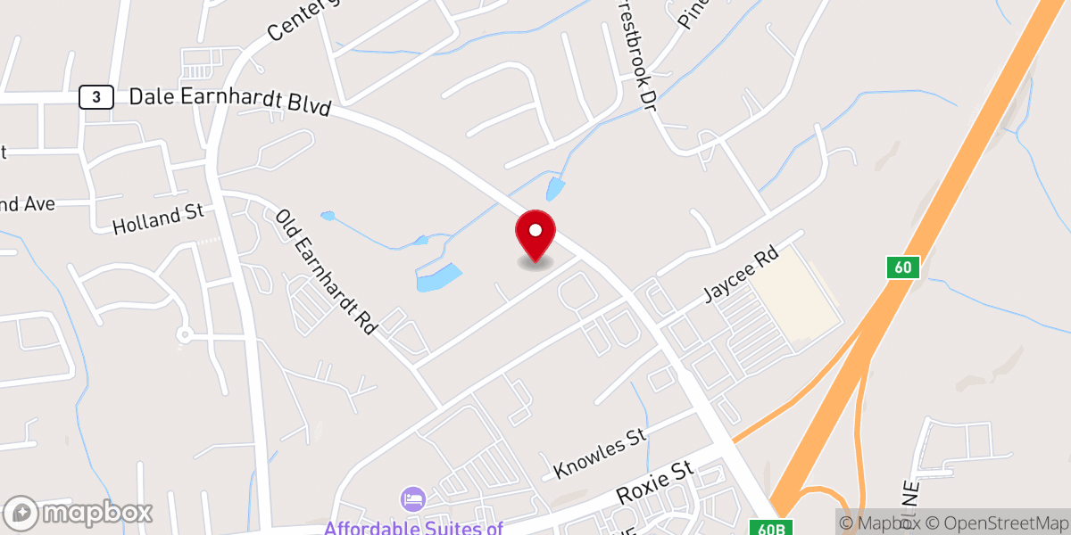 Map showing location of River of Life Church