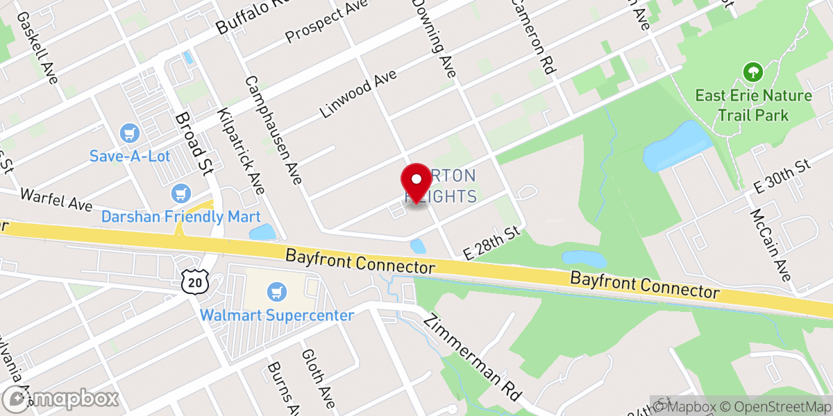 Map showing location of Mt Ebal Baptist Church