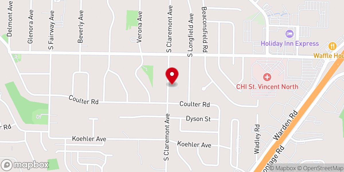 Map showing location of Claremont Avenue Baptist Church