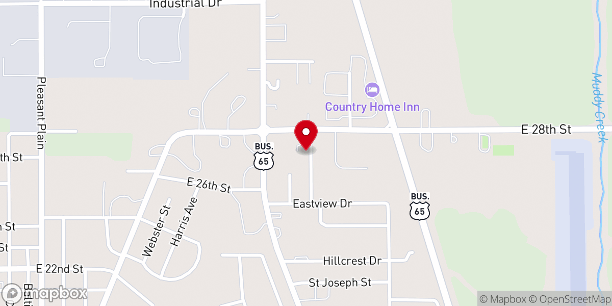 Map showing location of Liberty Baptist Church