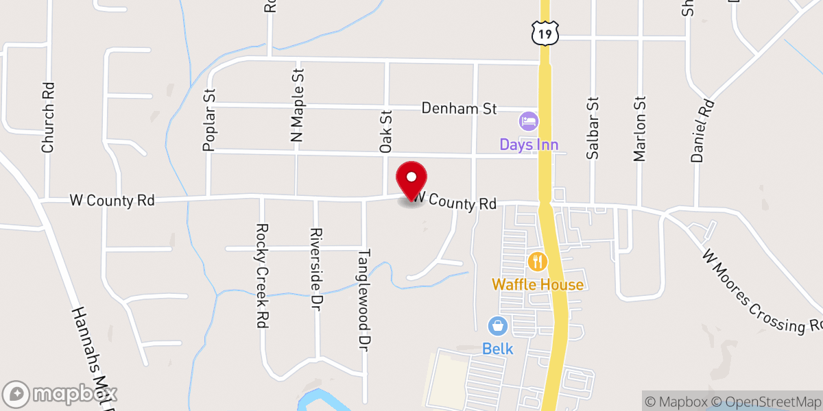 Map showing location of First Assembly Thomaston