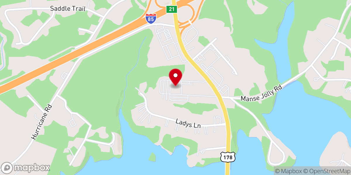 Map showing location of Covenant Baptist Church