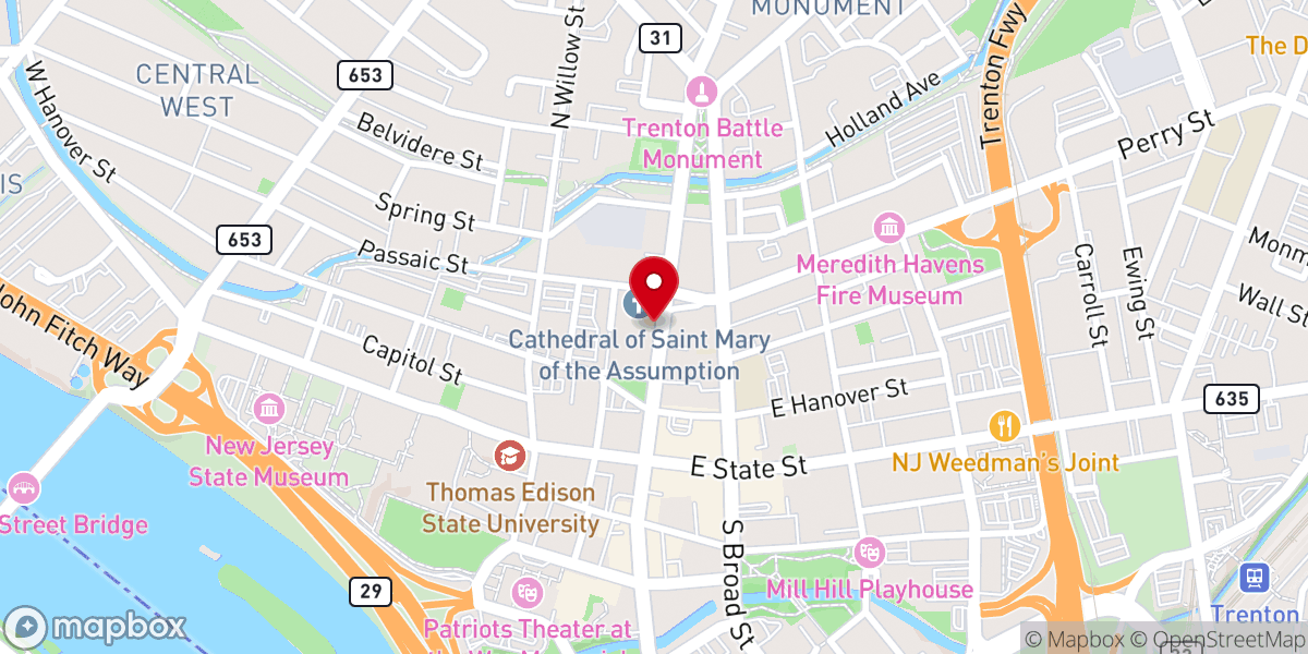 Map showing location of New Jersey Catholic Conference