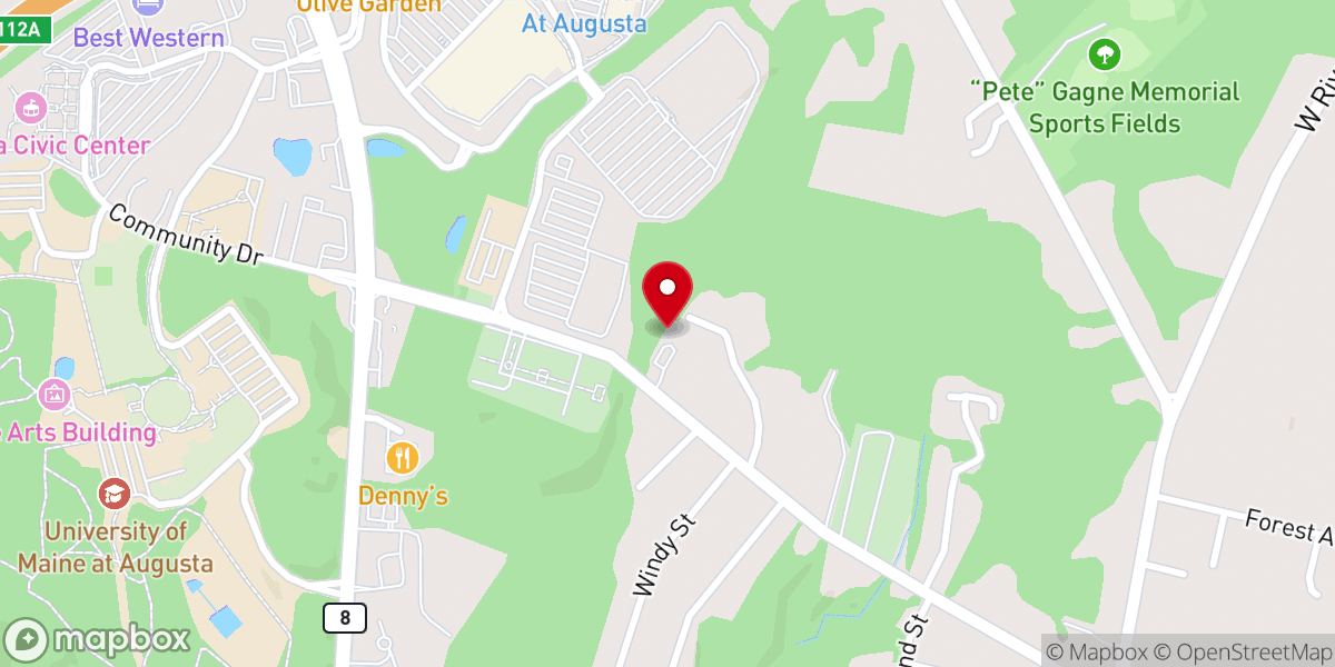 Map showing location of Augusta Spiritualist Church