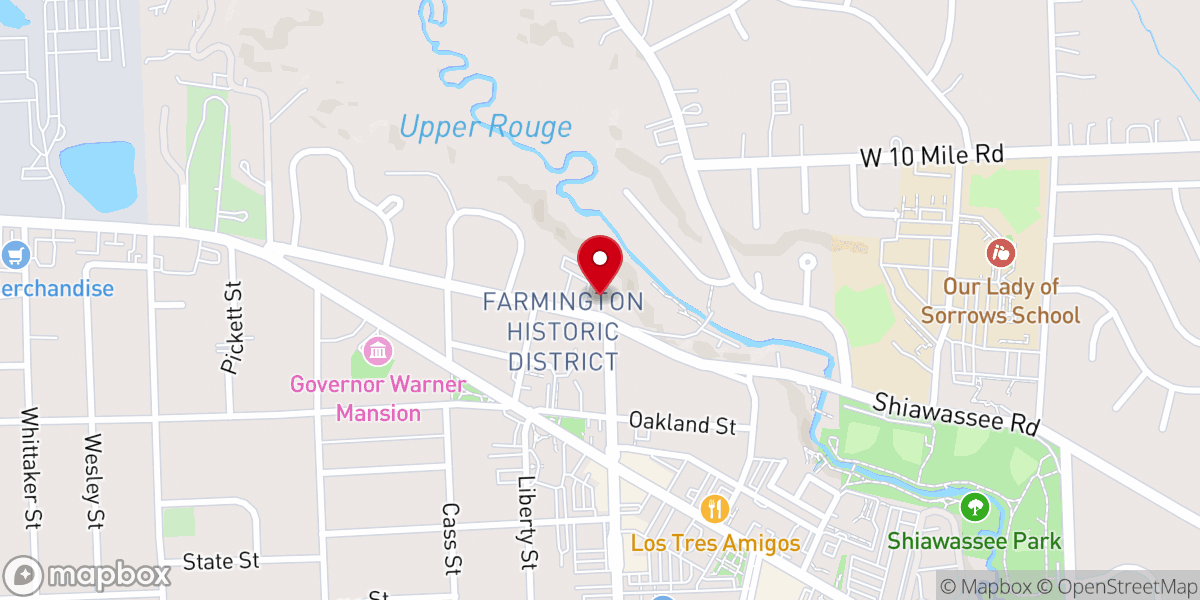 Map showing location of First Baptist Church Of Farmington