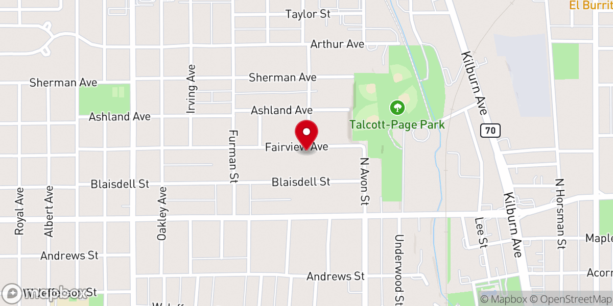 Map showing location of Victory Outreach