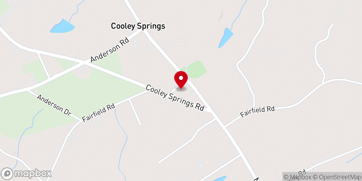 Map showing location of Cooley Springs Baptist Parsonage