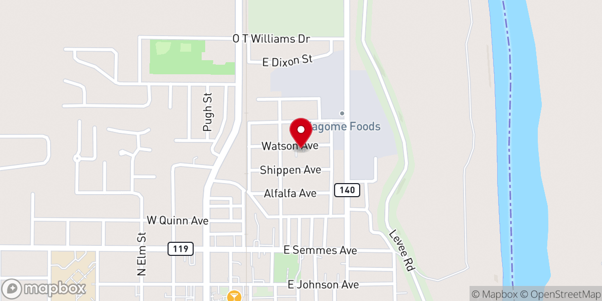 Map showing location of Tabernacle Baptist Church