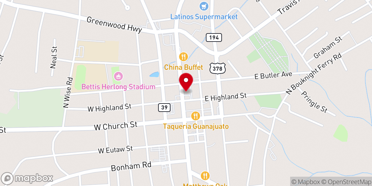 Map showing location of Christ Central of Saluda - Food Distribution Center