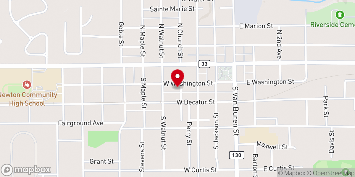 Map showing location of First Baptist Church