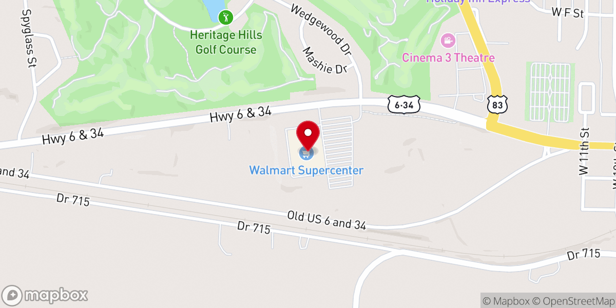 Map showing location of Walmart Supercenter