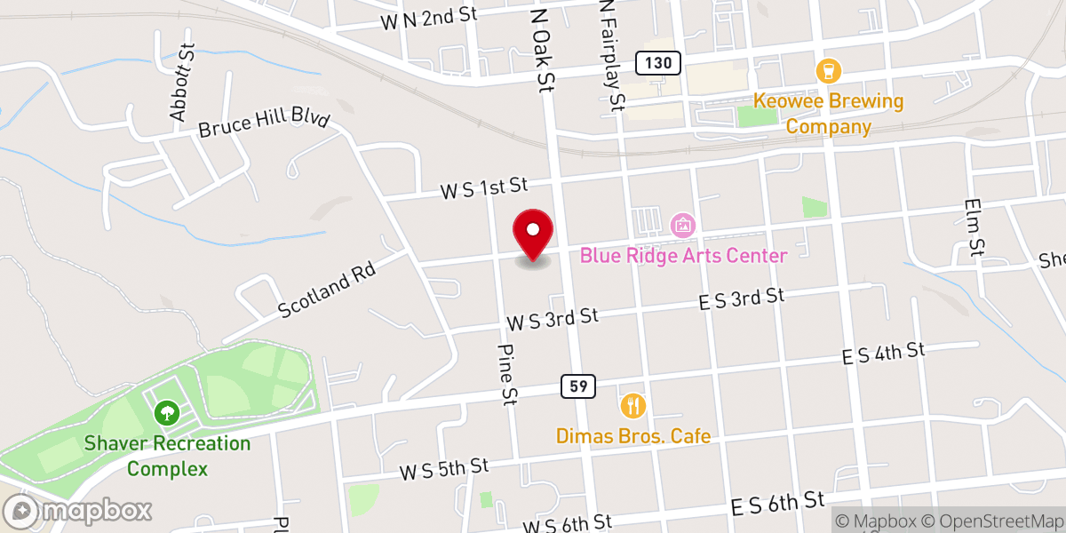 Map showing location of New Harmony United Methodist Church
