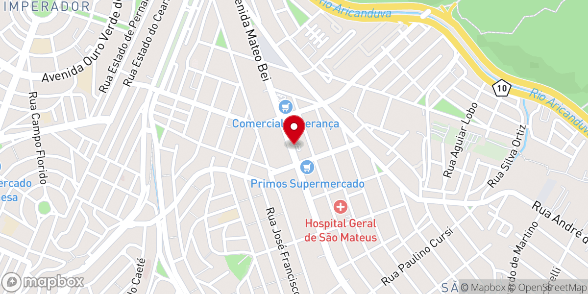 Map showing location of Igreja Batista em São Mateus
